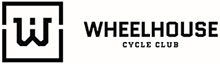 A black and white logo for Wheelhouse Cycle Club.