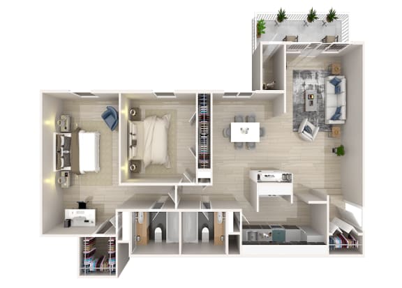 a floor plan of the apartmentat The Glendale Residence Apartments, Maryland