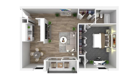 Floor Plan  1 bed 1 bath floorplan at Andrews ridge
