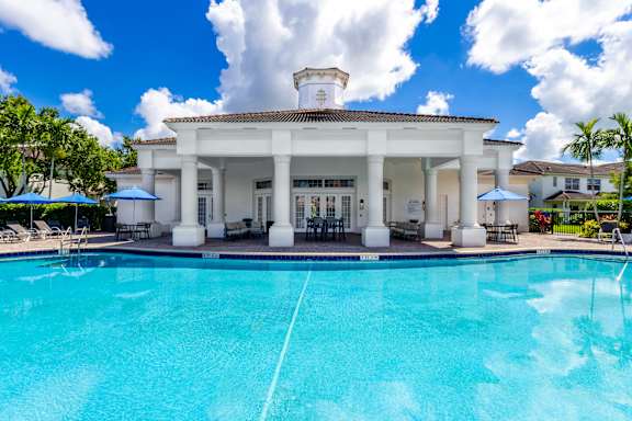 Large swimming pool at The Falls of Portofino , Naples, FL