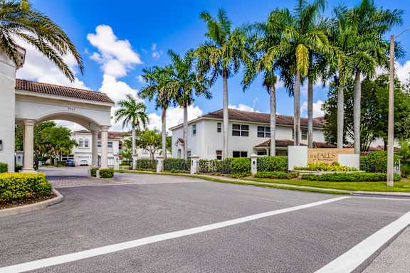 Street view of a residential area at The Falls of Portofino , Naples, Florida
