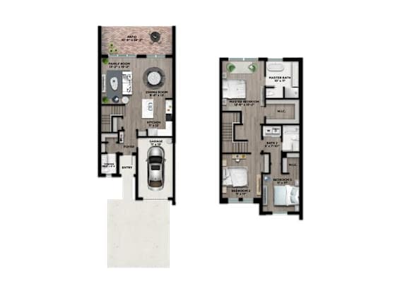 3 bed floorplan at The Falls of Portofino , Naples