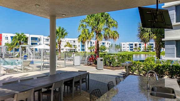 Outdoor Kitchen at Icon One, Daytona Beach, FL, 32114