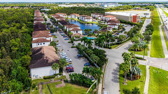 Aerial view of residential area at Portofino Cove, Florida, 33916
