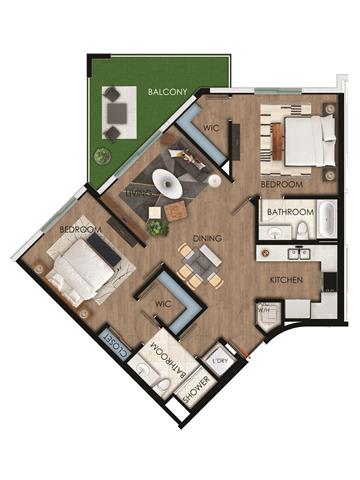 Floor Plan  the floor plan of a house with a bedroom and a living room
