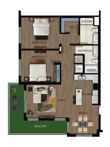 Floor Plan  a floor plan with a bedroom and a bathroom