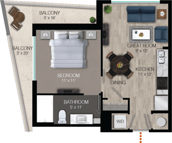 A2 Floor Plan at Quantum Apartments, Fort Lauderdale