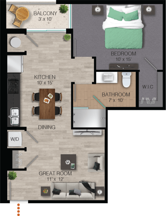 A3 Floor Plan at Quantum Apartments, Florida