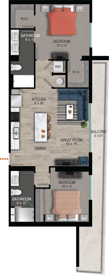 Floor Plan  B3 Floor Plan at Quantum Apartments, Florida