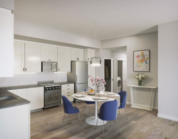 a kitchen and dining area at The Orchard