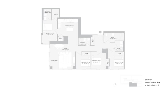 floor plan of the renovated apartment for sale