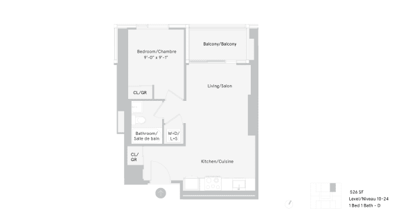 a floor plan of a house with a bedroom and a living room