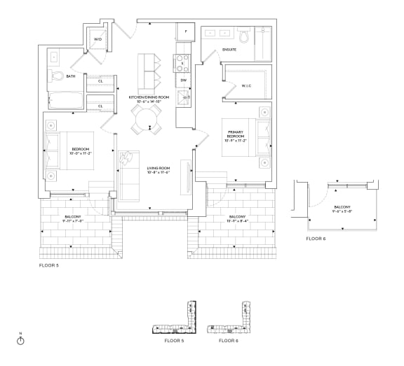 Floor Plan  a floor plan of a house with two bedrooms and two bathrooms