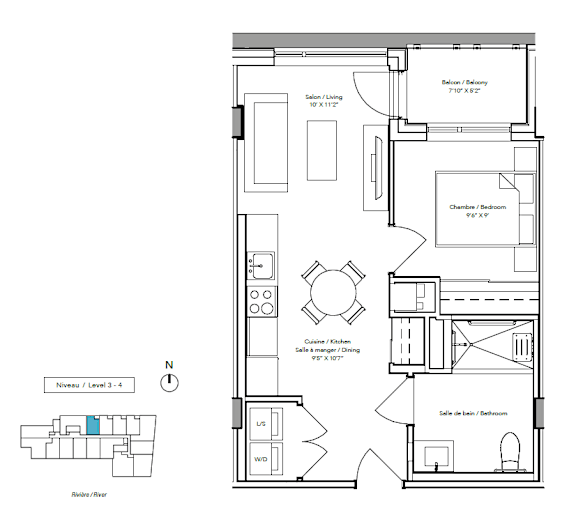A floor plan of a house with a living room, kitchen, dining room, and bedrooms.