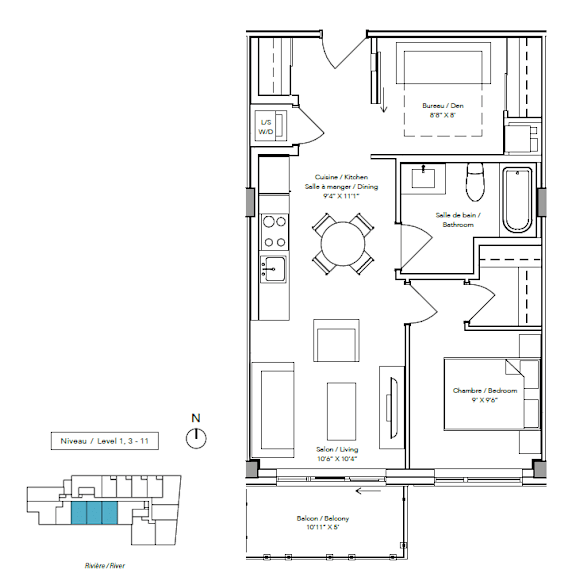 A floor plan of a house with a kitchen, dining room, and living room.