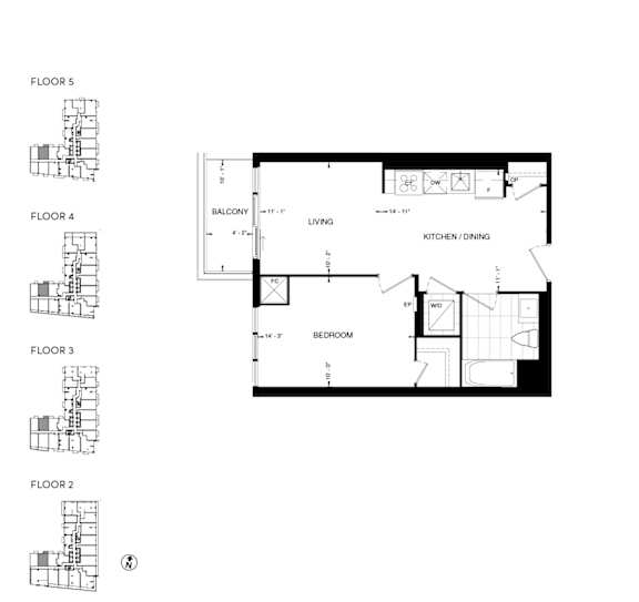 a floor plan of a home with floor plans of different rooms