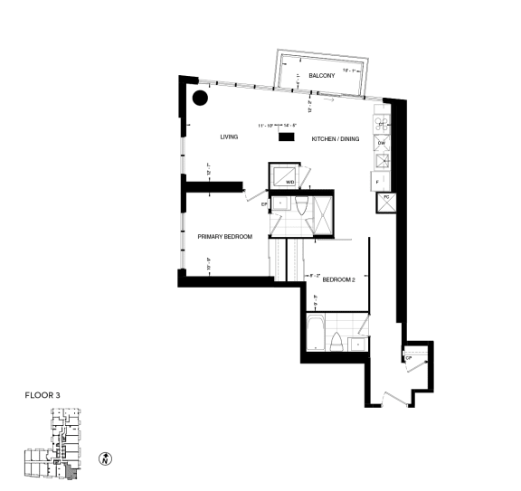 floor plan of the third level of the house