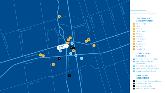 a screenshot of a map with yellow circles on it