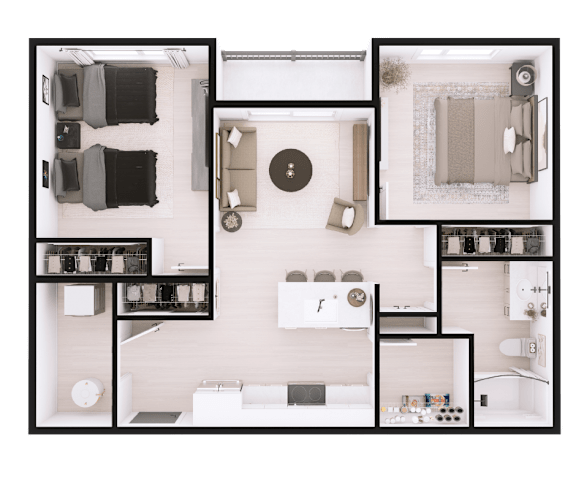 A black and white image of a floor plan of a house.
