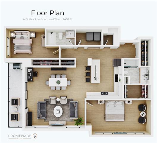 a floor plan of a house with a bedroom and a living room