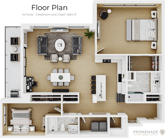 a floor plan of a house with a bedroom and a living room