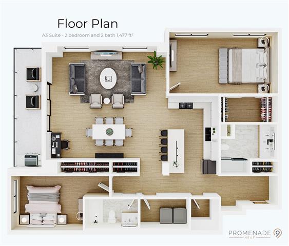 a floor plan of a house with a bedroom and a living room