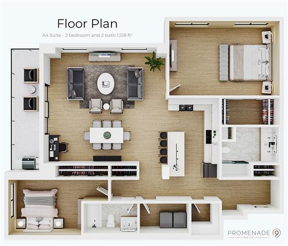 a floor plan of a house with a bedroom and a living room