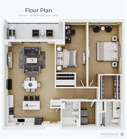 a floor plan of a house with a bedroom and a living room