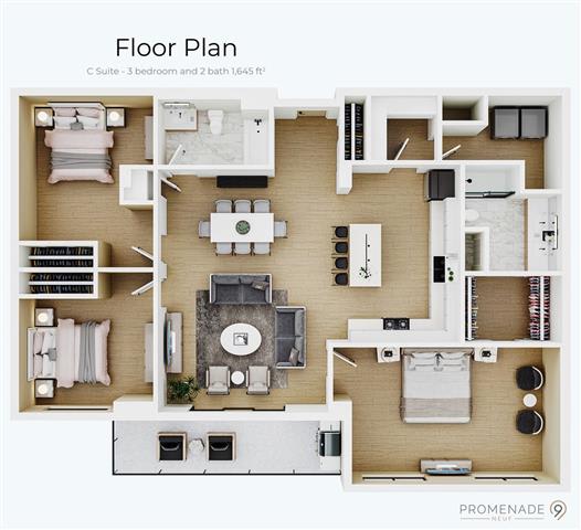 a floor plan of a house with a bedroom and a living room