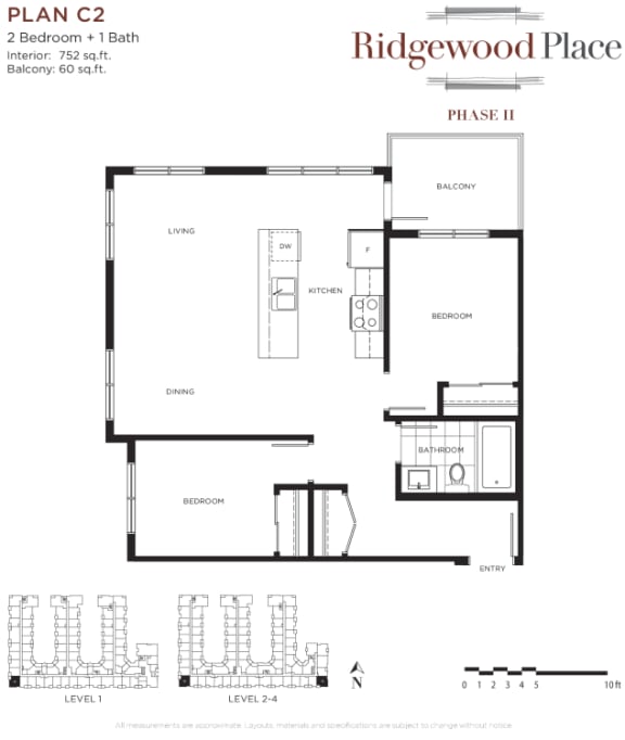 2 Bedroom 2 Bath Plan C2
