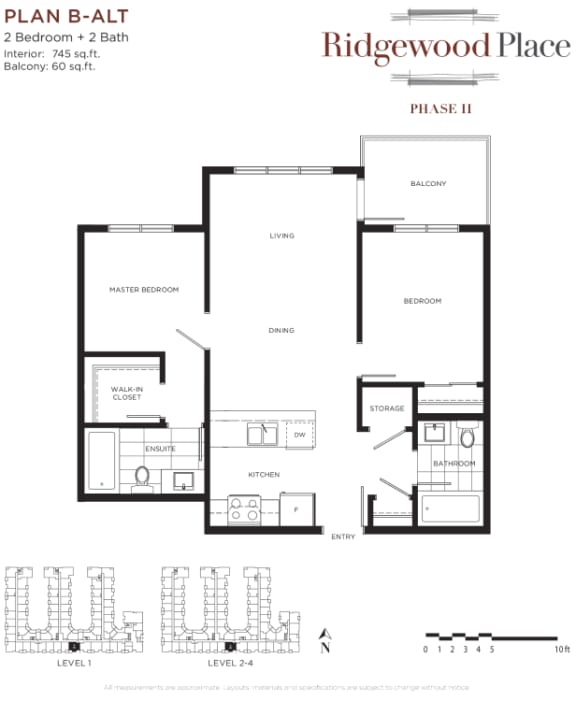 2 Bedroom 2 Bath Plan B-ALT