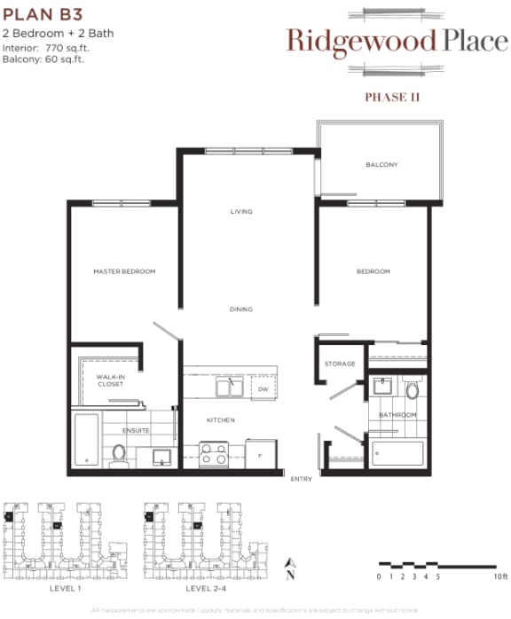 2 Bedroom 2 Bath Plan B3