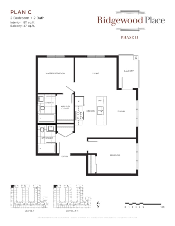 2 Bedroom 2 Bath Plan C