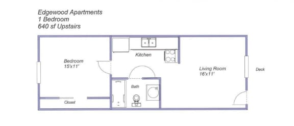 Floor Plan - Upstairs  at Edgewood Apartments, Rohnert Park, 94928