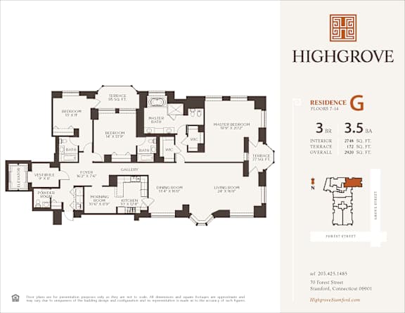 Floor Plan  3 bed 3.5 bath D at HIGHGROVE, Stamford