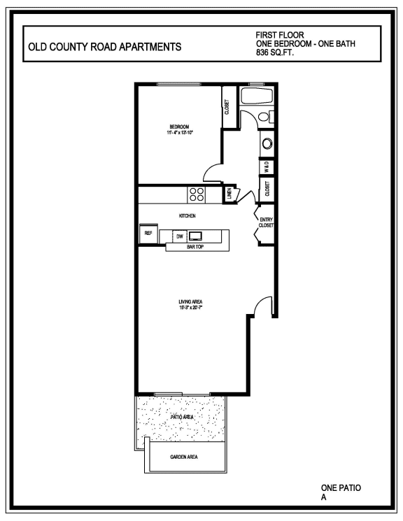 a floor plan of the old county road apartments