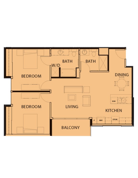 a floor plan of a two story home with an open floor plan and a garage