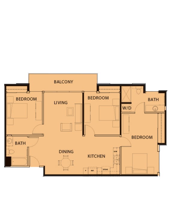 a floor plan of a two story house with an open floor plan and a balcony
