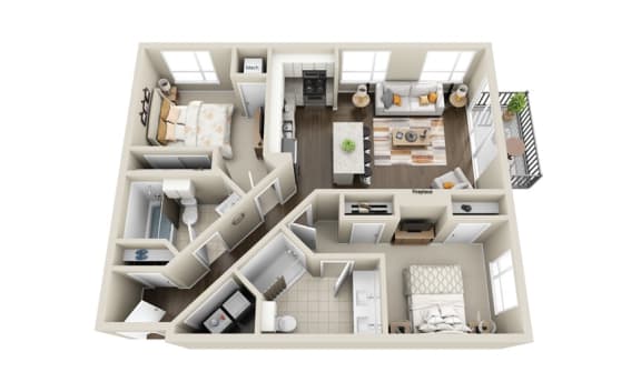 71 France Edina MN 2 Bedroom 2 Bath loft