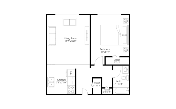 bedroom floor plan | apartments for rent in brookhaven ga | the mille brook