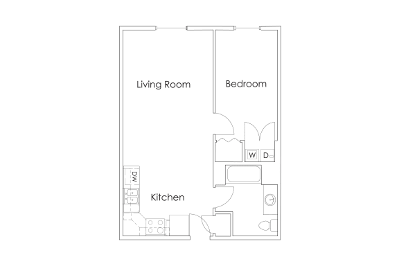 a floor plan of a bedroom apartment