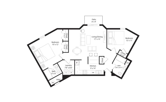 a floor plan of a home with bedrooms and baths