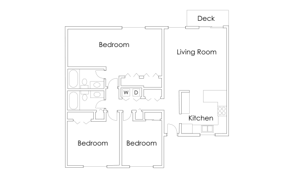 a floor plan of a house with a bedroom and a living room