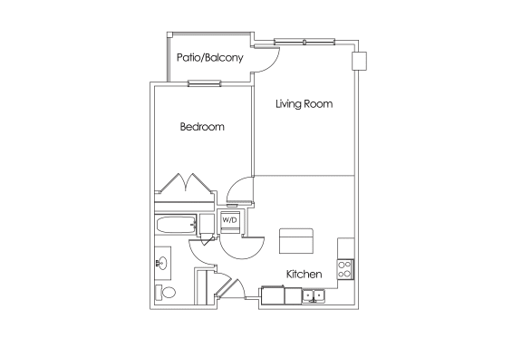 Floor Plan  Cypress Court Apartments St Cloud MN 1 Bedroom 1 Bath Apartment