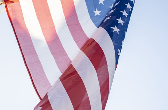 a flag flying in the sky