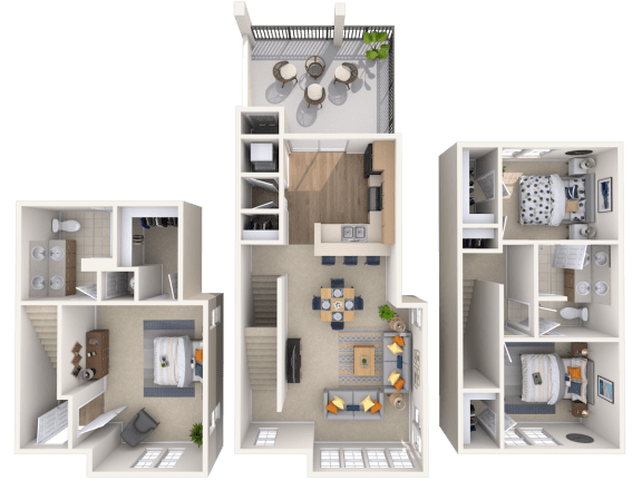 bedroom floor plan an open concept living space with a large window and a balcony