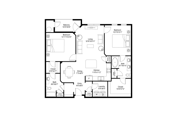 Floor Plan  bedroom floor plan | the mansions on the park