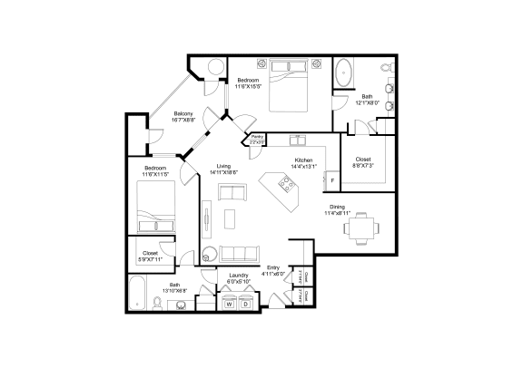 bedroom floor plan an in 2d
