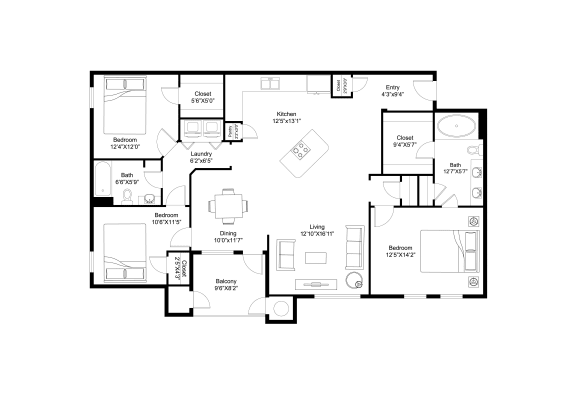 bedroom floor plan an in 2d