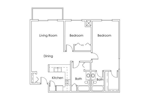 Floor Plan  Monticello Village MN 2 Bedroom 2 Bath Apartment